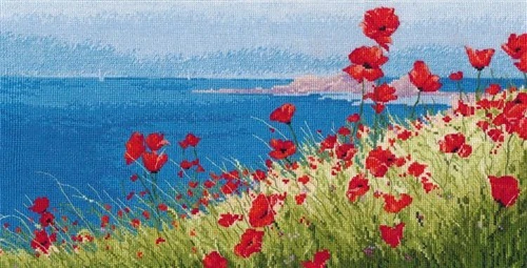 Summer,sea,poppies 1028 Counted Cross Stitch Kit