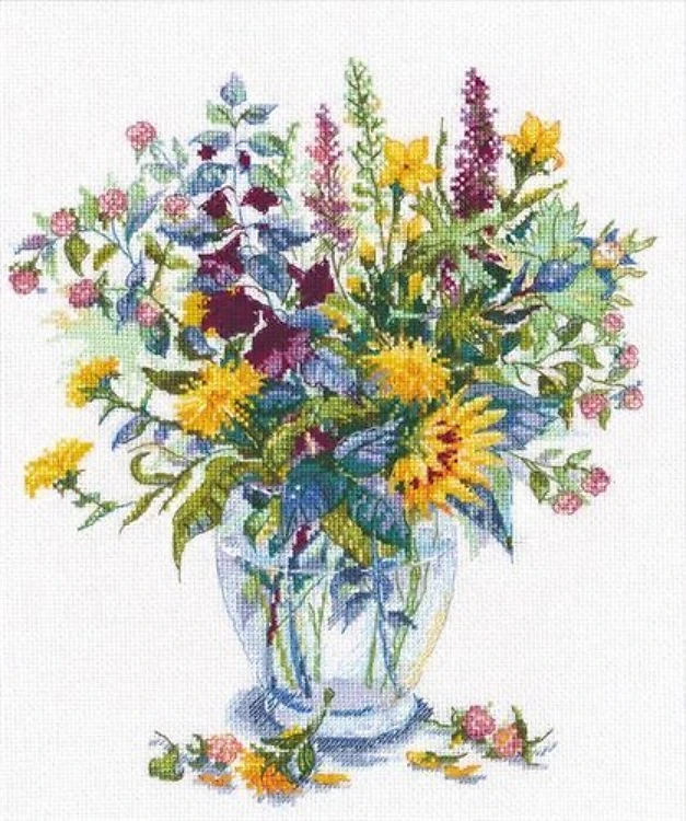 Bouquet with dandelions 1072 Counted Cross Stitch Kit