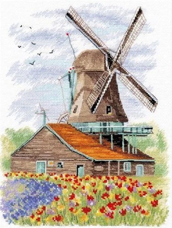Windmill.Holland 1105 Counted Cross Stitch Kit