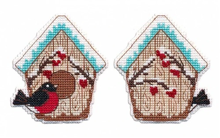 Christmas toy.Birdhouse 1245 Plastic Canvas Counted Cross Stitch Kit