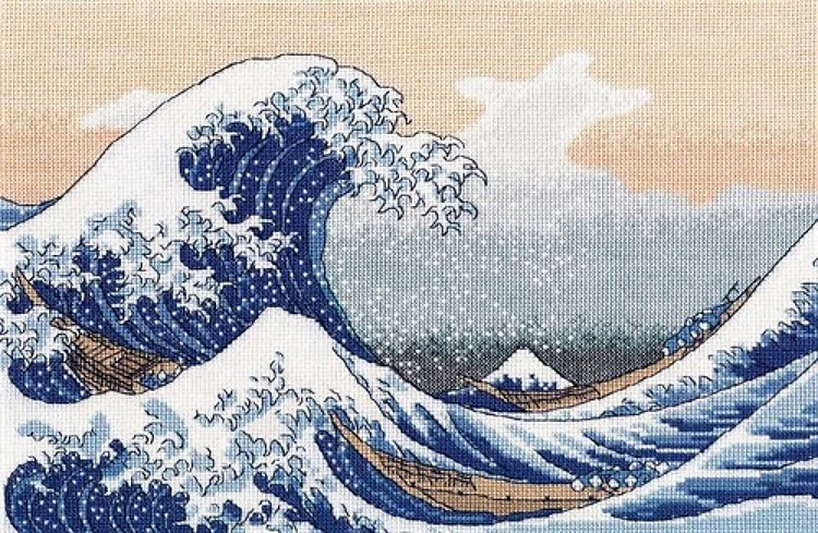 The big wave in Kanagawa 1255 Counted Cross Stitch Kit