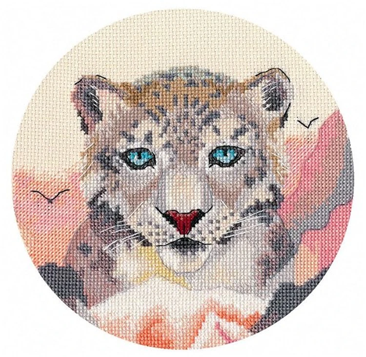 Miniature. Snow Leopard 1303 Counted Cross Stitch Kit