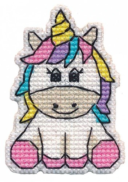 Badge - unicorn 1313 Plastic Canvas Counted Cross Stitch Kit