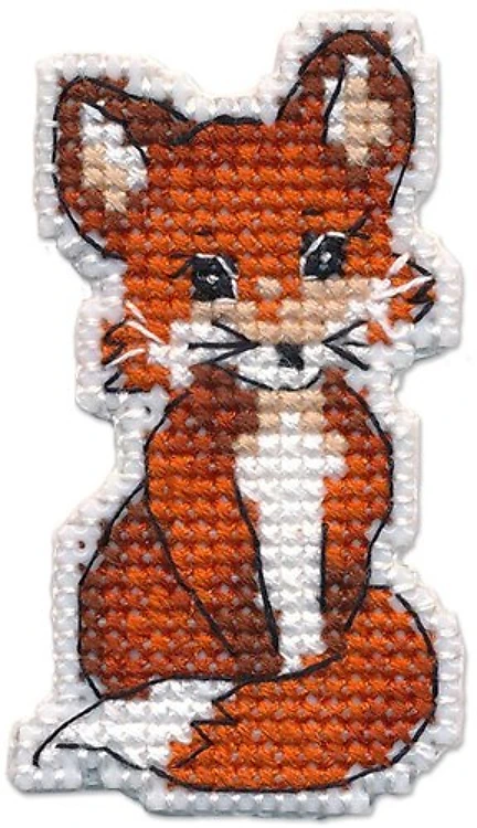 Badge- fox 1319 Plastic Canvas Counted Cross Stitch Kit