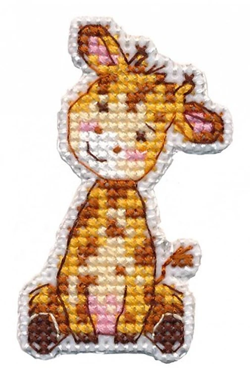 Badge- giraffe 1320 Plastic Canvas Counted Cross Stitch Kit