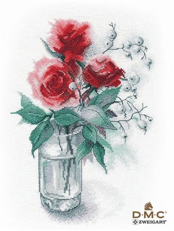 Roses and snowdrift 1353 Counted Cross Stitch Kit