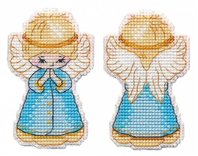 Christmas tree toy. Angel 1363 Plastic Canvas Counted Cross Stitch Kit
