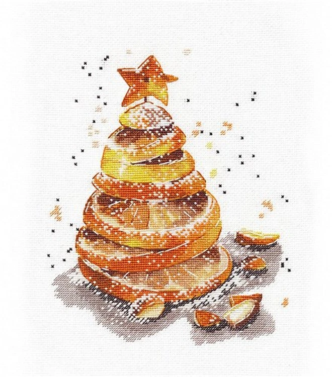 Orange Christmas Tree 1448 Counted Cross Stitch Kit