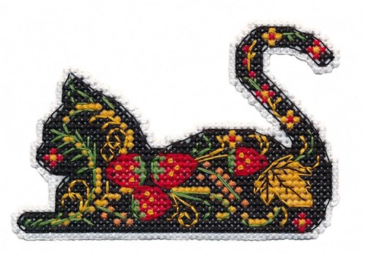 Plastic Canvas Black Cat 1450 Counted Cross Stitch Kit