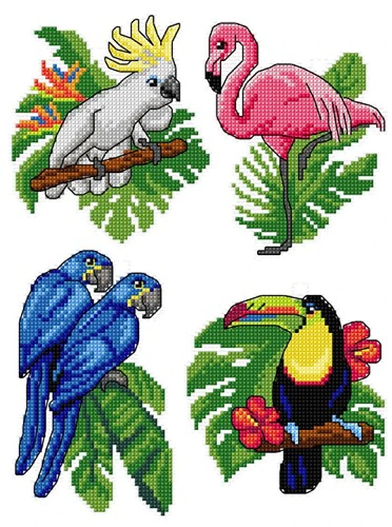 "Exotic Birds" 165CS Counted Cross-Stitch Kit