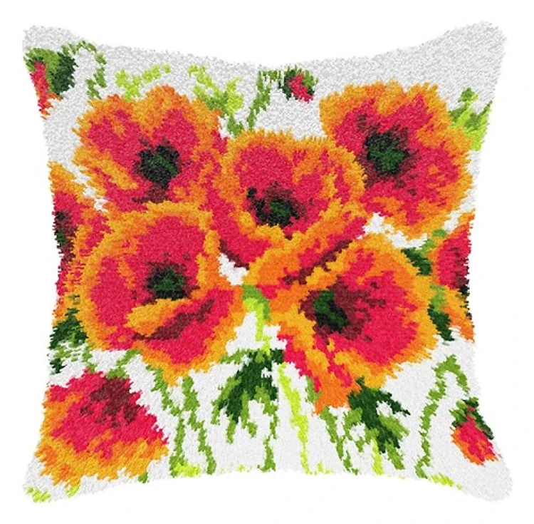 Latch hook cushion kit "Poppies" 4181