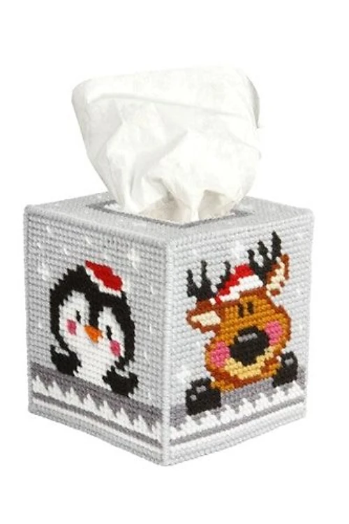 Tissue box cover - needlepoint (halfstitch) kit "Winter time" 5107