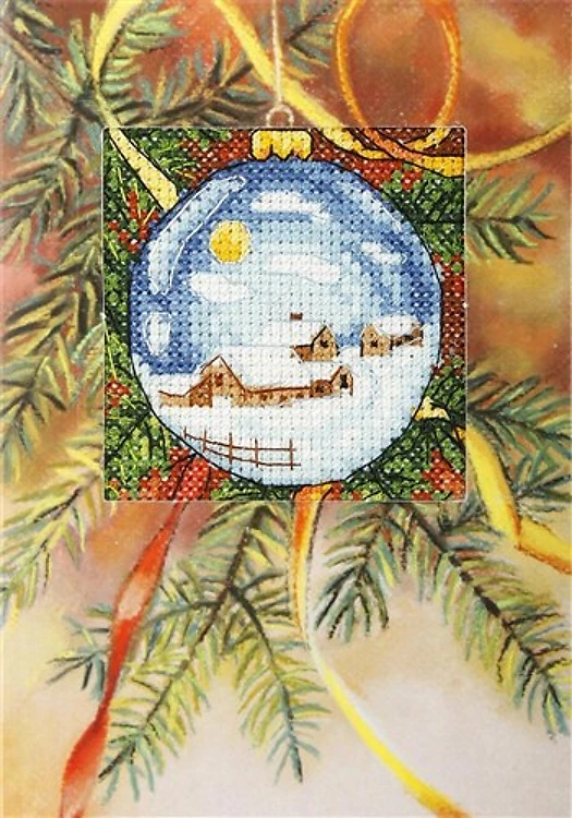 Complete counted cross stitch kit - greetings card "Christmas Bauble" 6242