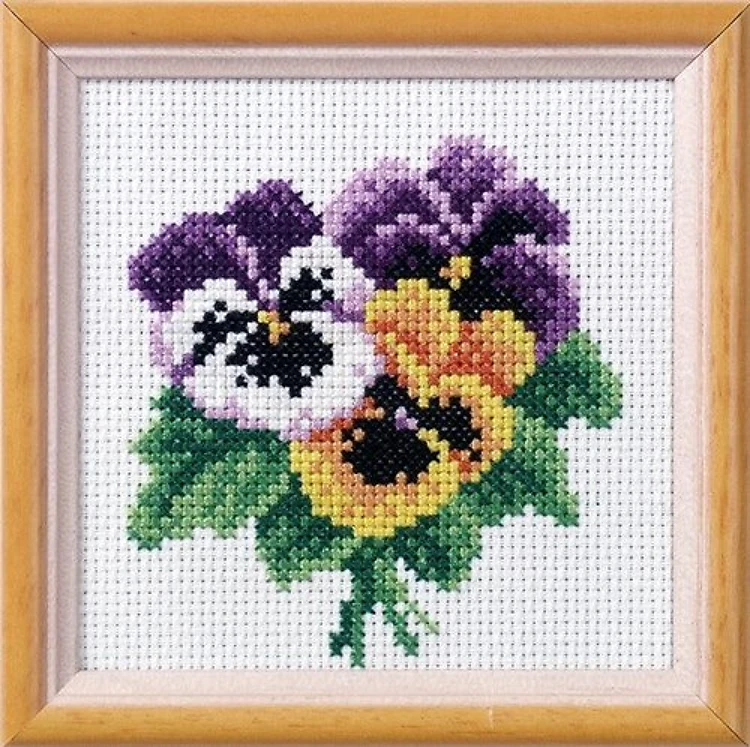 Stamped Cross stitch kit "Pansies" 7511
