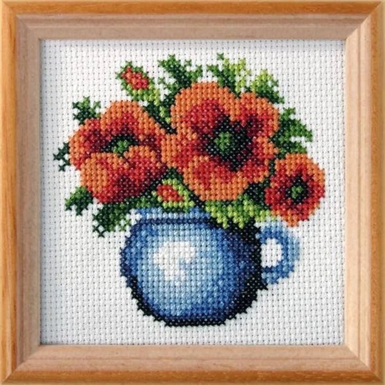 Stamped Cross stitch kit "Poppies" 7593