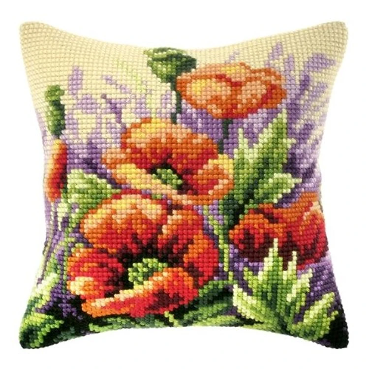 Needlepoint Cushion Kit "Poppies on meadow" 9123