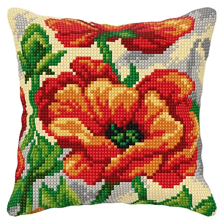 Cushion cross stitch kit "Poppy" 9560