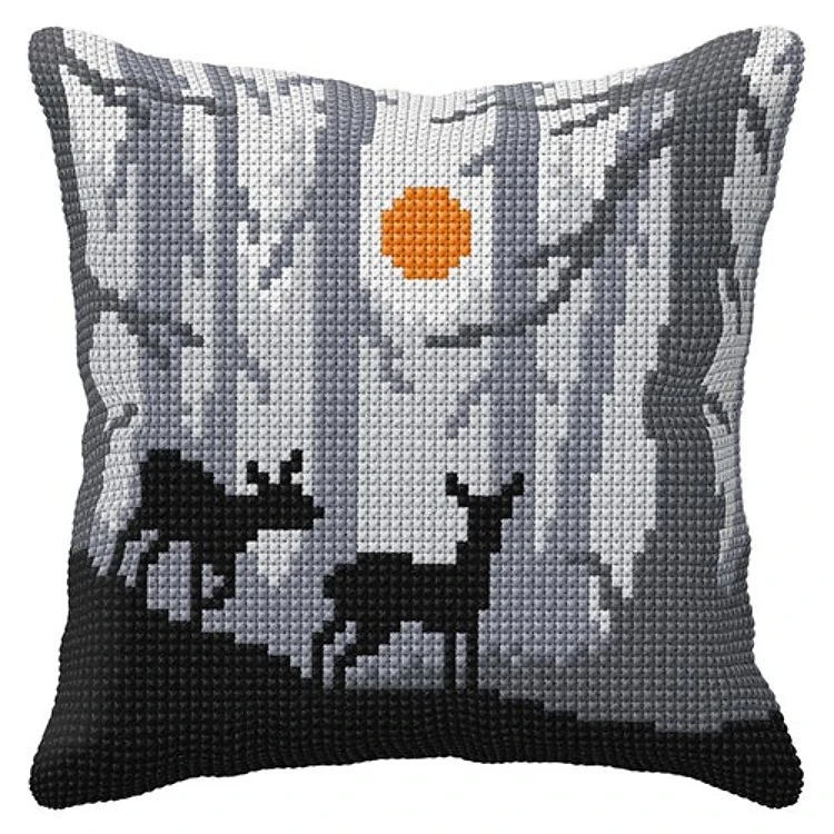 Cushion cross stitch kit "Forest at night" 99005
