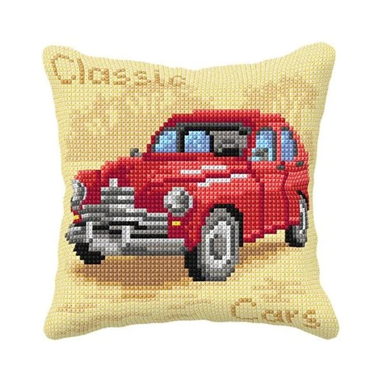 Cushion cross stitch kit "Red Car"
