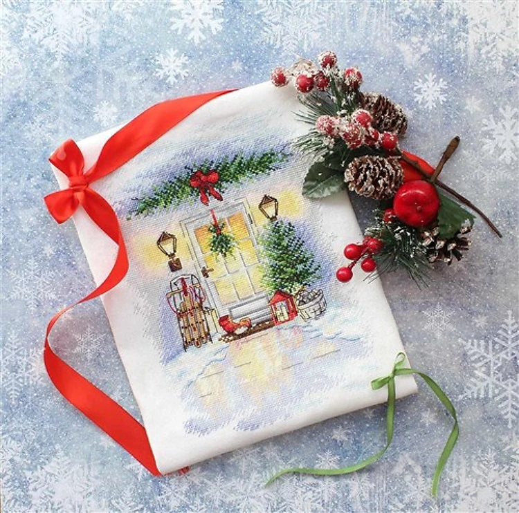 Christmas Door Cross Stitch Kit A-018 / SA-018