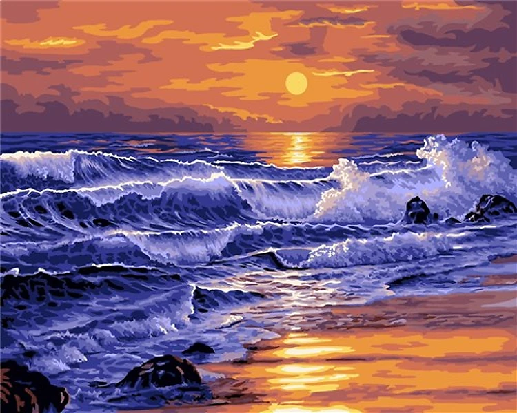 Painting by Numbers kit Crafting Spark Sunset A081 19.69 x 15.75 in