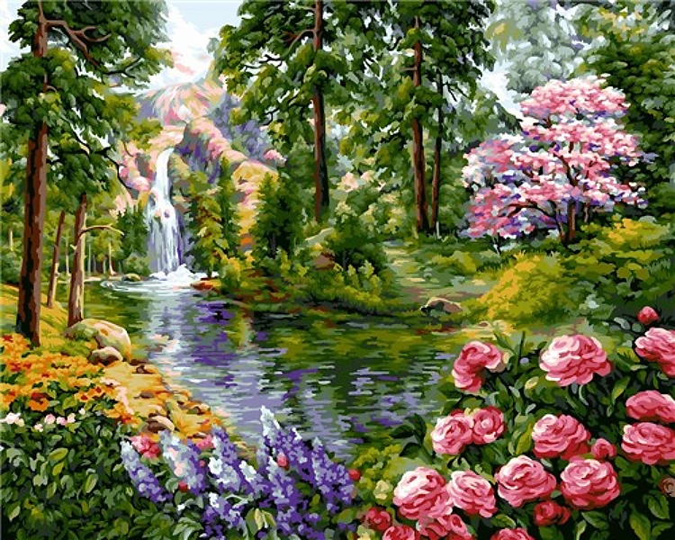 Painting by Numbers kit Crafting Spark Heaven Gardens A117 19.69 x 15.75 in