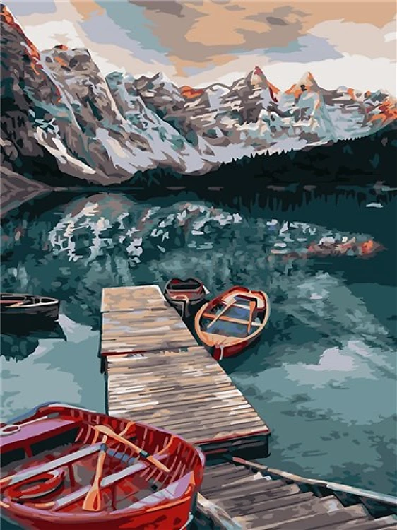 Painting by Numbers kit Crafting Spark Silent Lake A135 19.69 x 15.75 in