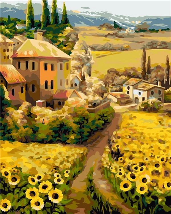 Painting by Numbers kit Crafting Spark Midday in Tuscany A144 19.69 x 15.75 in