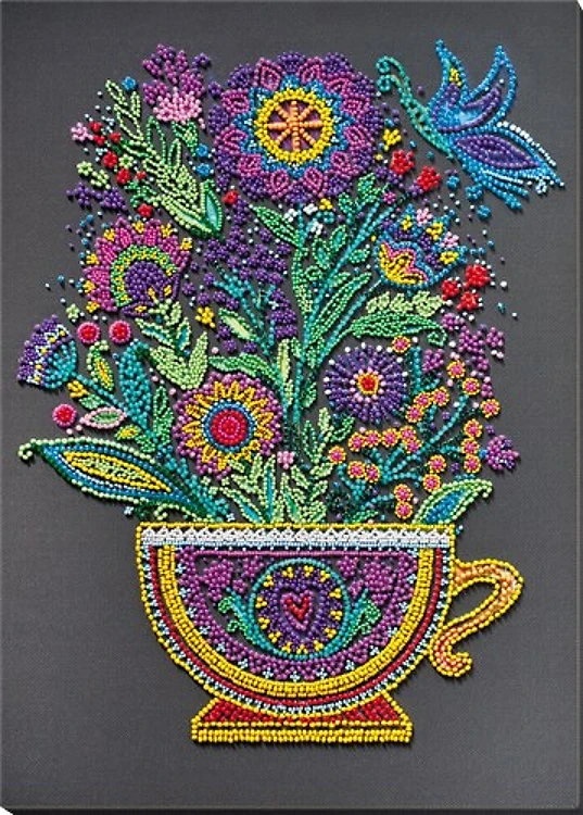 Bead Embroidery Kit - Cup of happiness