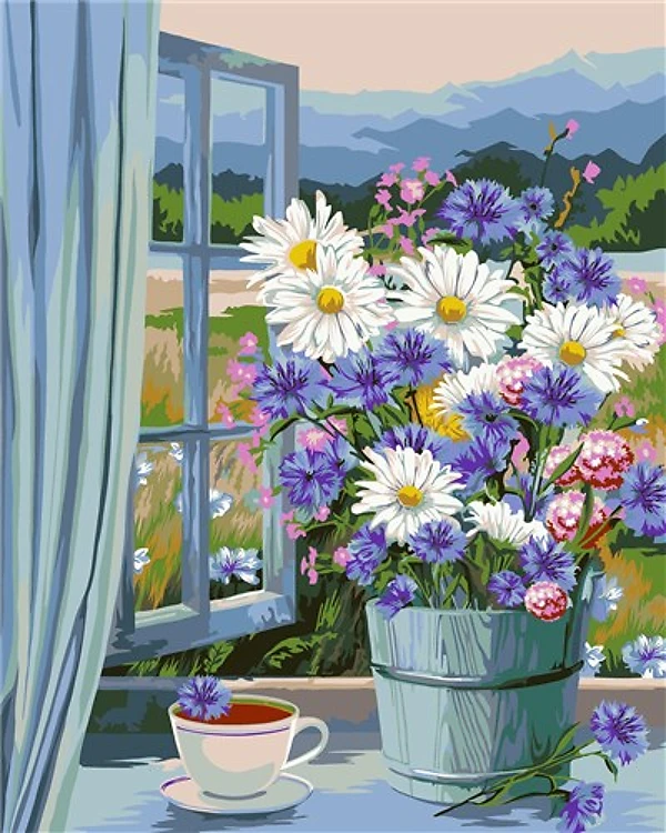 Painting by Numbers kit Crafting Spark Chamomile Flower B096 19.69 x 15.75 in