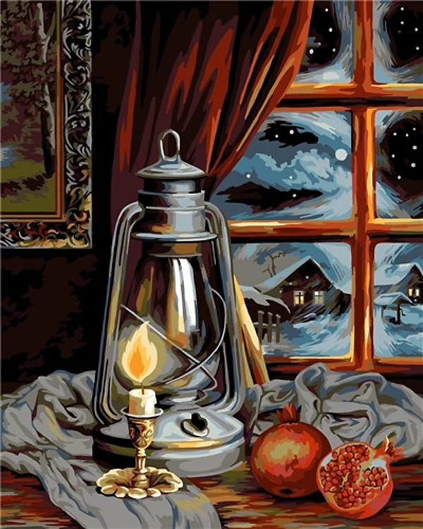 Painting by Numbers kit Crafting Spark Winter Lights B101 19.69 x 15.75 in