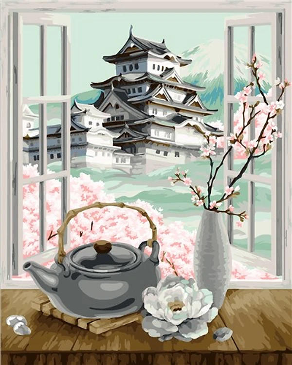 Painting by Numbers kit Crafting Spark Tea Ceremony B102 19.69 x 15.75 in