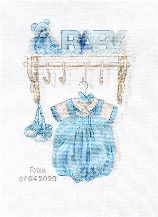 Baby boy birth B1174L Counted Cross-Stitch Kit