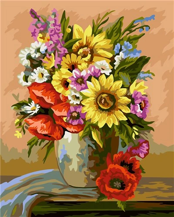 Painting by Numbers kit Crafting Spark Sunflowers B128 19.69 x 15.75 in