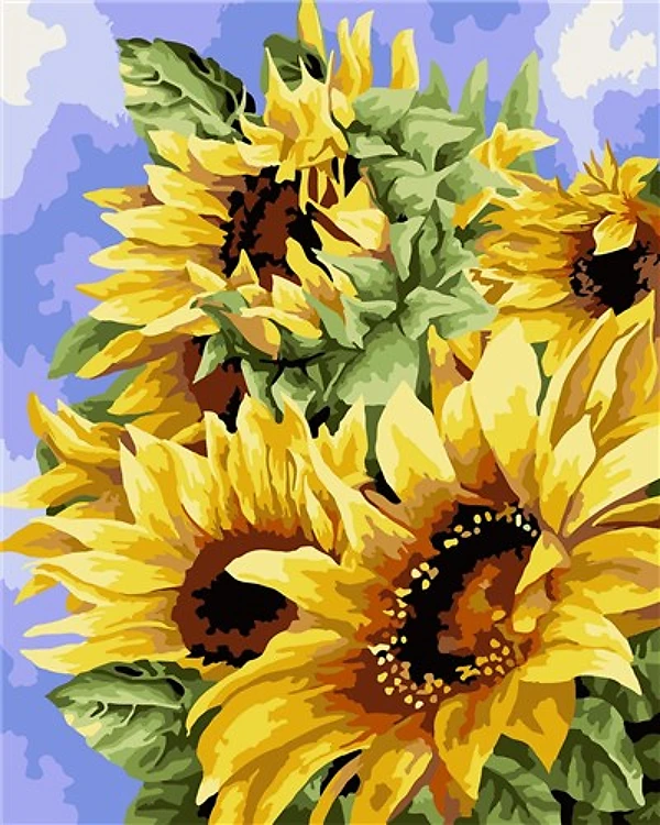 Painting by Numbers kit Crafting Spark Golden Sunflowers B136 19.69 x 15.75 in