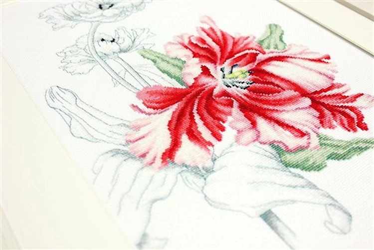 Red tulips B2241L Counted Cross-Stitch Kit