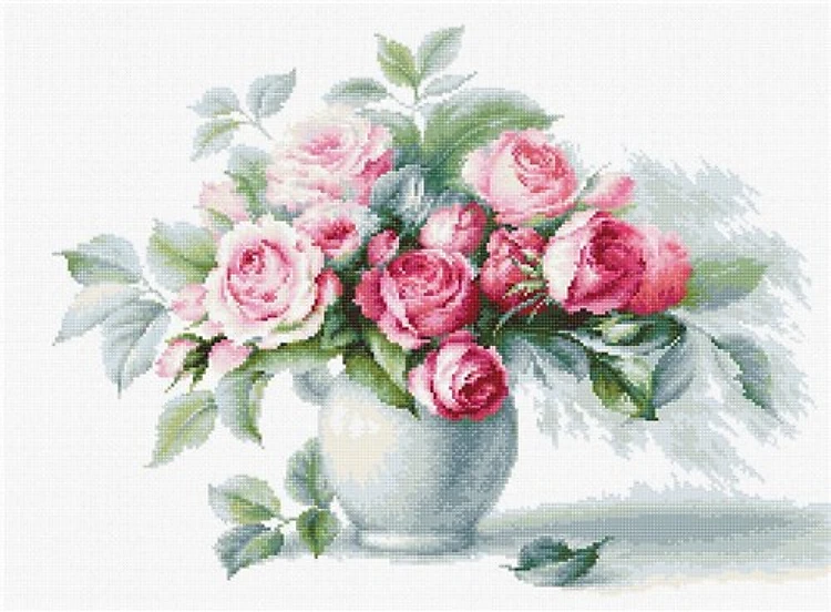 Etude with Roses B2280L Counted Cross-Stitch Kit