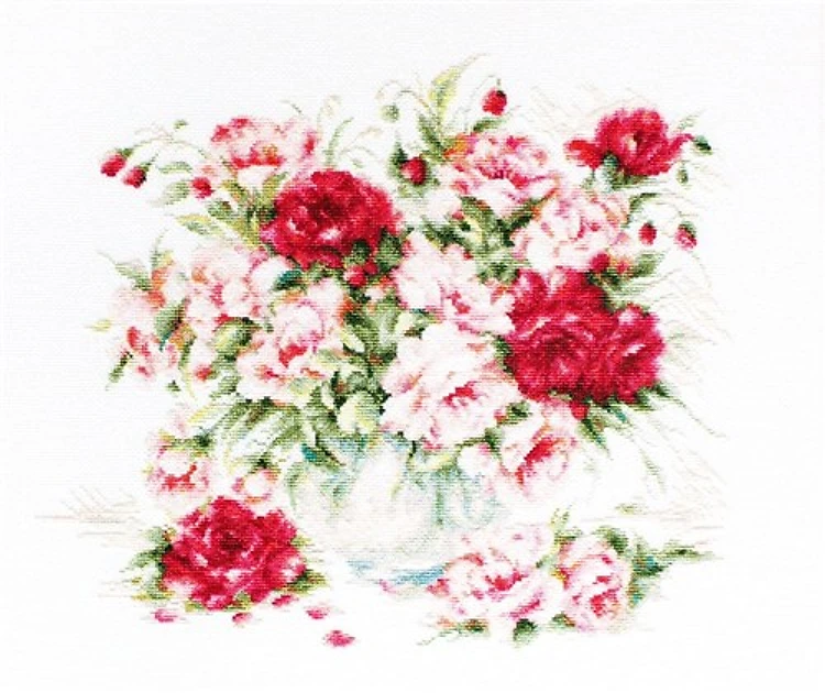 Peonies B2288L Counted Cross-Stitch Kit
