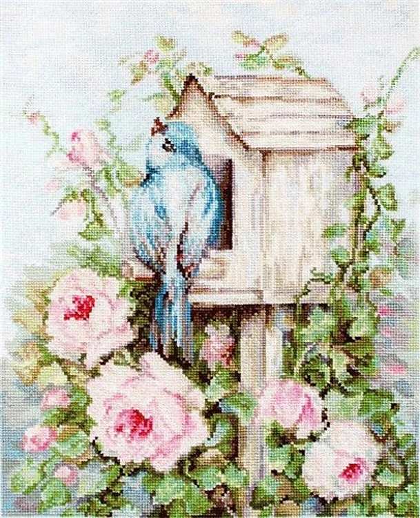 Bird House & Roses B2352L Counted Cross-Stitch Kit