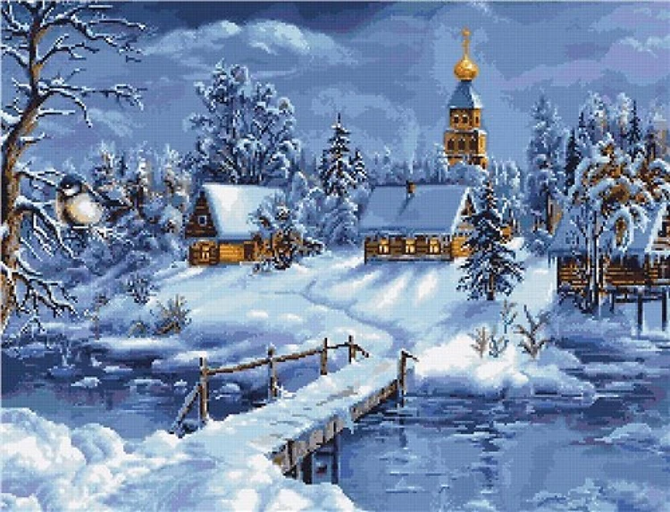 Winter Landscape B447L Counted Cross-Stitch Kit