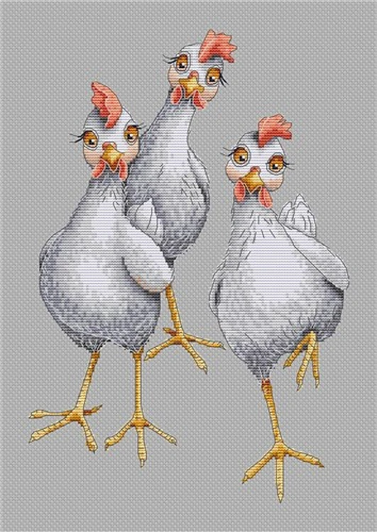 My Chickens CD004L Counted Cross-Stitch Kit