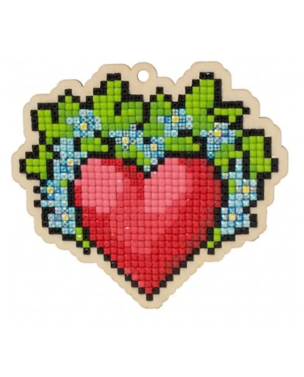 Heart Diamond Painting on Plywood Kit