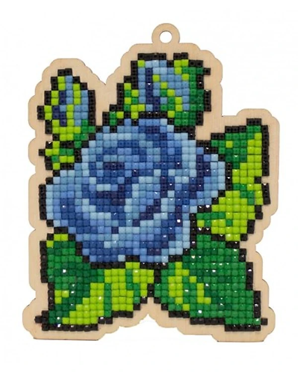 Blue Petals Diamond Painting on Plywood Kit