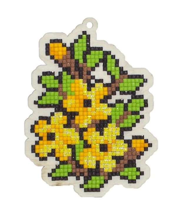 Yellow Pansies Diamond Painting on Plywood Kit