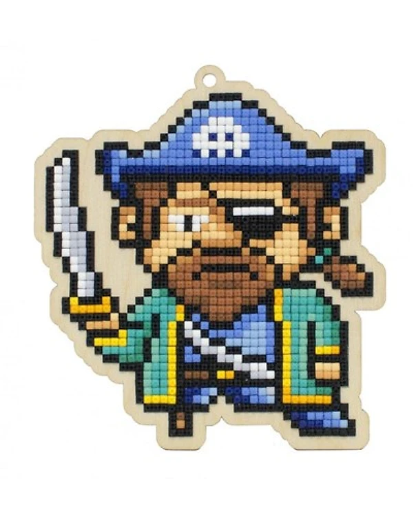 Pirate Captain Diamond Painting on Plywood Kit