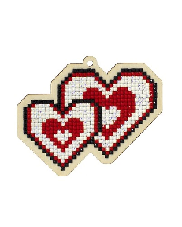 Loving Hearts Diamond Painting on Plywood Kit