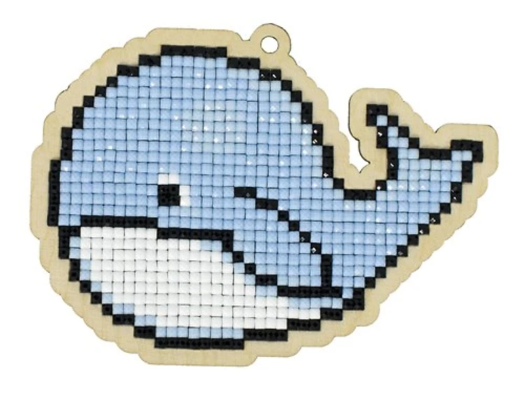 Whale Diamond Painting on Plywood Kit