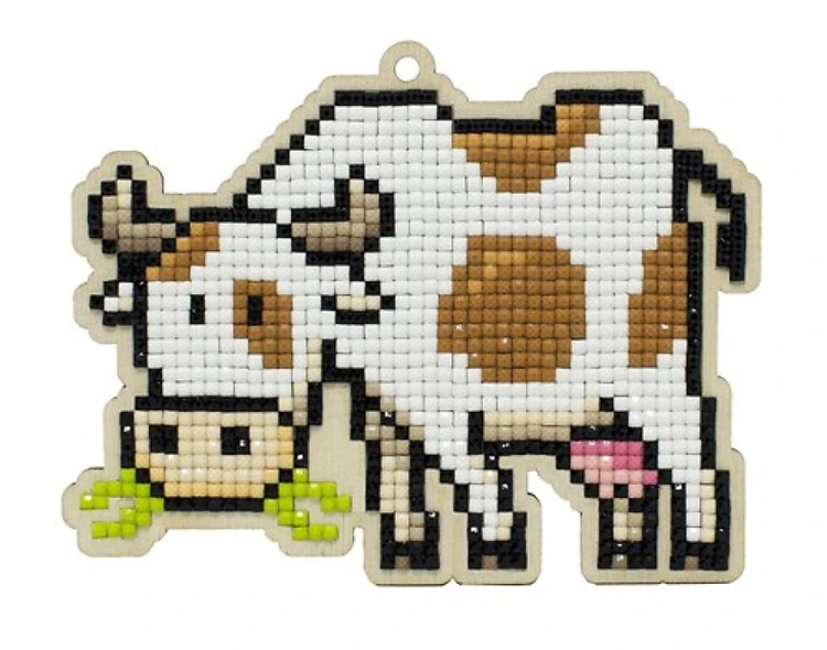 Cow Diamond Painting on Plywood Kit