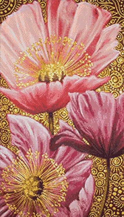 Three Pink Poppies Diamond Painting Kit