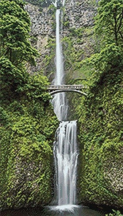 Waterfall In The Mountains Diamond Painting Kit